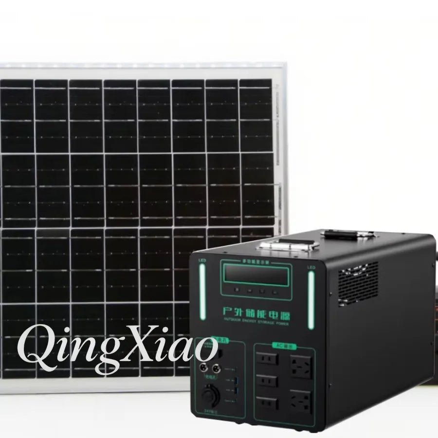 220V Portable Power Station Large Capacity Solar Generator For Outdoor Camping Travel Home And Emergency Backup Use Lifepo4