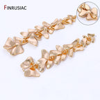 14K Gold Plated Brass Flower Tassel Pendant For Earrings Accessories,Flower Charms Pendant For DIY Jewelry Making Supplies
