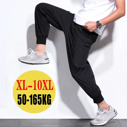 10XL Oversize Quick Dry Pants Mens Sweatpants Summer Joggers Loose Trousers Large Size Breathable Streetwear Casual Clothing