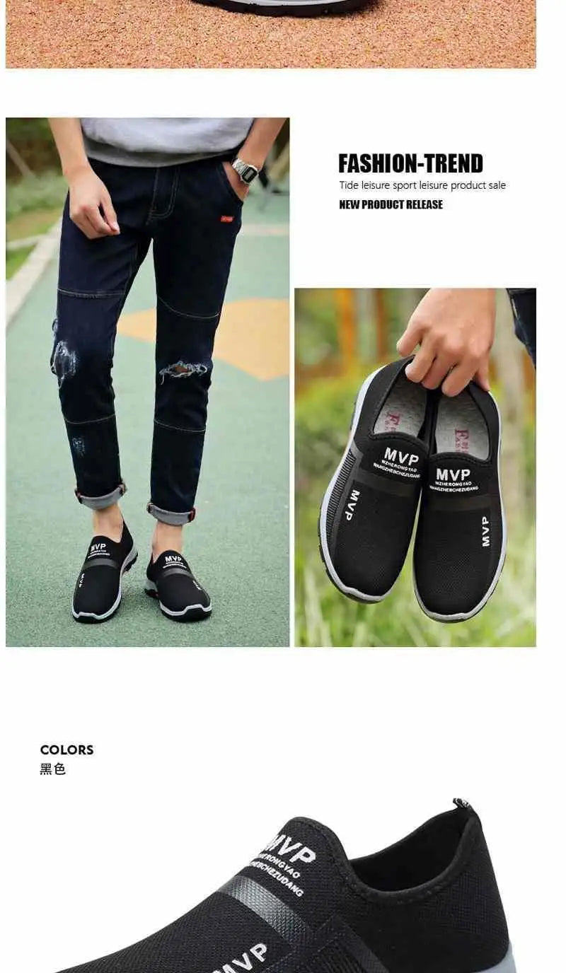 Slip on Mesh Men Shoes Lightweight Sneakers Men Fashion Casual Walking Shoes Breathable Slip on Mens Loafers Zapatillas Hombre