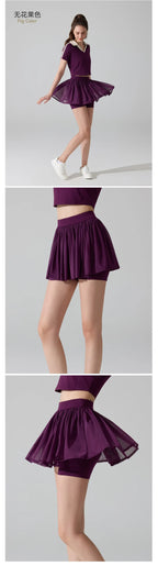 Fashion Mesh Pleated Sports Skirt Anti-Peek Short Skirt Running Fitness Badminton Tennis Skirt Sexy Clothes For Women