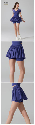 Fashion Mesh Pleated Sports Skirt Anti-Peek Short Skirt Running Fitness Badminton Tennis Skirt Sexy Clothes For Women