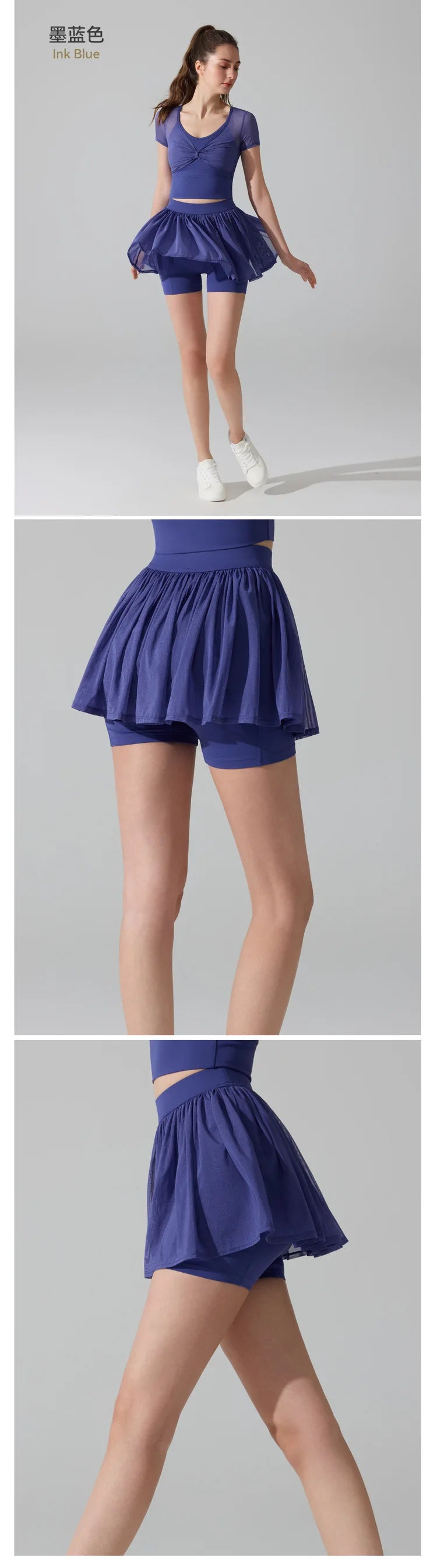 Fashion Mesh Pleated Sports Skirt Anti-Peek Short Skirt Running Fitness Badminton Tennis Skirt Sexy Clothes For Women
