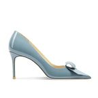 Bow High Heels Women's New Sweet Pointed Stiletto Comfortable Patent Leather Women's Shoes