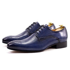 Classic Business Shoes Men Oxford Derby Genuine Leather Pointed Toe Fashion Lace Up High Quality Office Wedding Formal Shoe Male