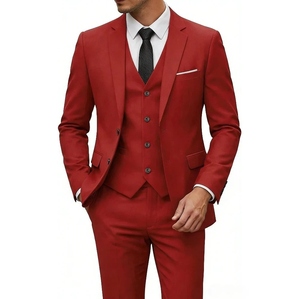 Men Suits For Wedding 3 Pieces 2 Set Elegant Slim Fit Jackets Pants Blazers Formal Outfit Fashion Business Classic 2026 Costume