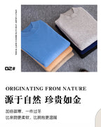 New Fashion Men's 100% Wool Pullover Half-high Collar Sweater Autumn Winter Warm Solid Color Knit Sweater Business Casual Top