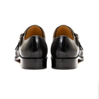 Luxury Genuine Leather Double Buckle Monk Strap Formal Shoes for Men Classic Cap Toe Business Office Wedding Dress Shoes