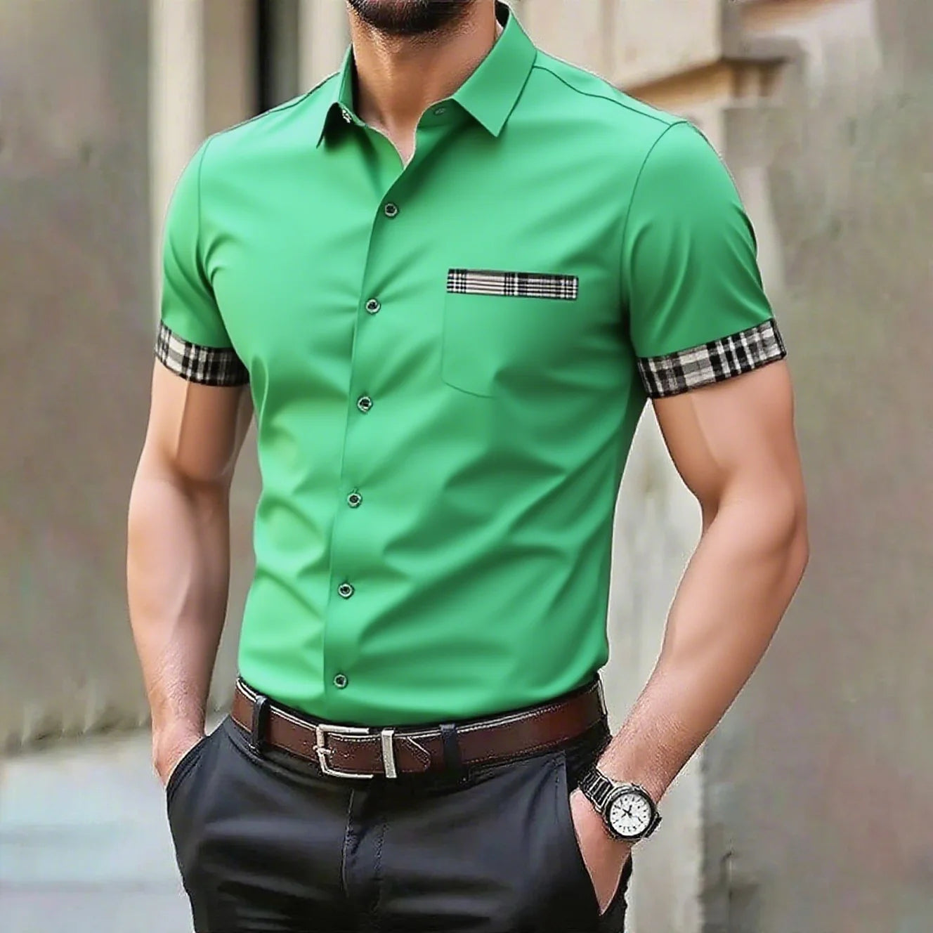 10 colors men's solid color casual shirt wedding outdoor comfortable short-sleeved shirt large size xs-5xl fast shipping