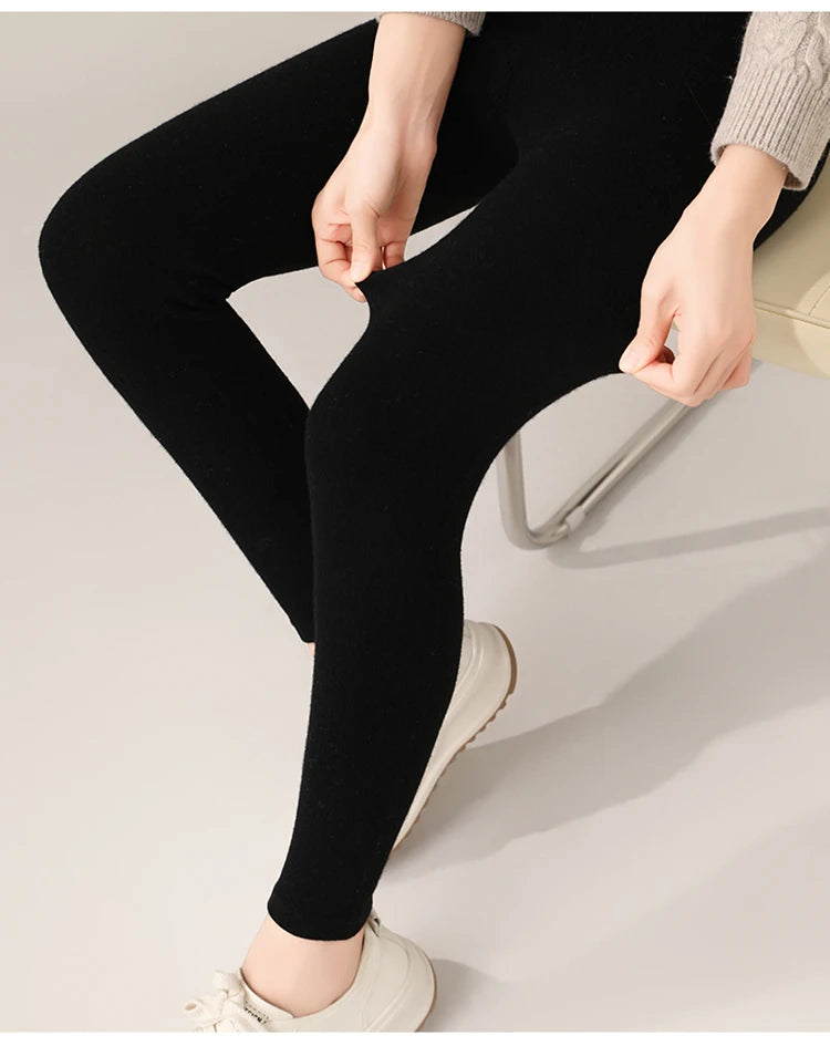 Fall/Winter 100% Pure Wool Knitted Pants Are Slim And Warm Wear Wool Pants Inside And Outside Tight Elastic Leggings