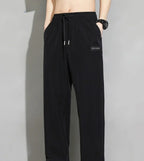 Trousers Straight Plain Wide Leg Draped Thin Male Sports Pants Summer Sport Slacks Xxl Jogger Big Tall Man Men's Sweatpants