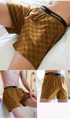 3PCS/Pack 95% Cotton Soft Plaid Alo Boxers Hombre Loose Breathable Hygroscopic Mens Shorts Sport High Elastic Waist Underwear