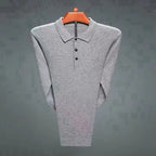 Men's 100% Mink Cashmere Large Size Sweaters Autumn Winter Solid POLO-neck Casual Knit Pullovers Long Sleeve Warm Jumper to