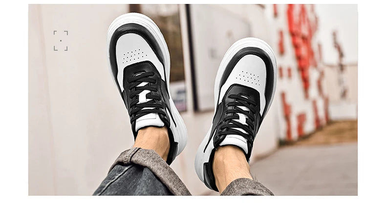 Men Genuine Leather Height Increasing Elevator Shoes Men non-slip BreathableElevator shoes Man Sneakers Comfortable Casual Shoes