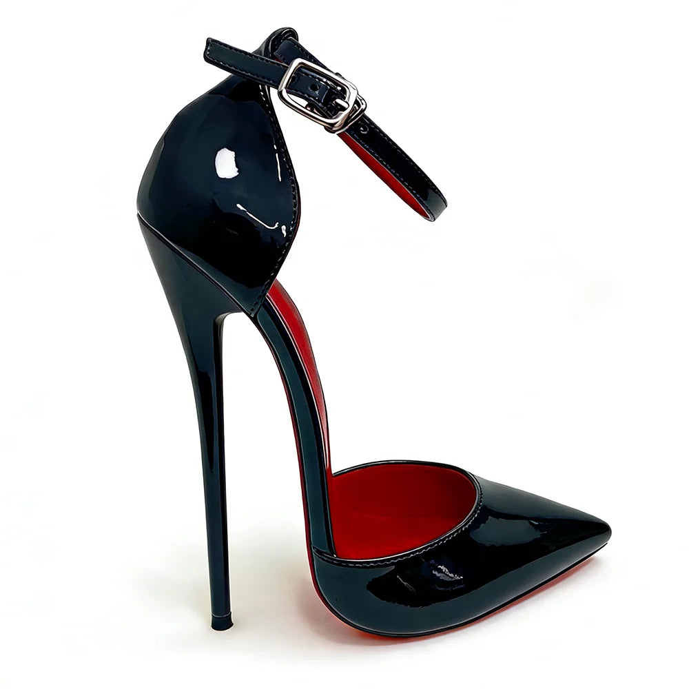 NEW 16cm Ultra High Heel Pumps Ankle Strap Pointed Toe Sexy Unisex Party Shoes for Catwalk/runway Photoshoot Drag Queen Events