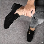Mens Fashion Black Leather Shoes Autumn British Style Formal Business Footwear Low Top Commute Style Dress Shoes For Suits
