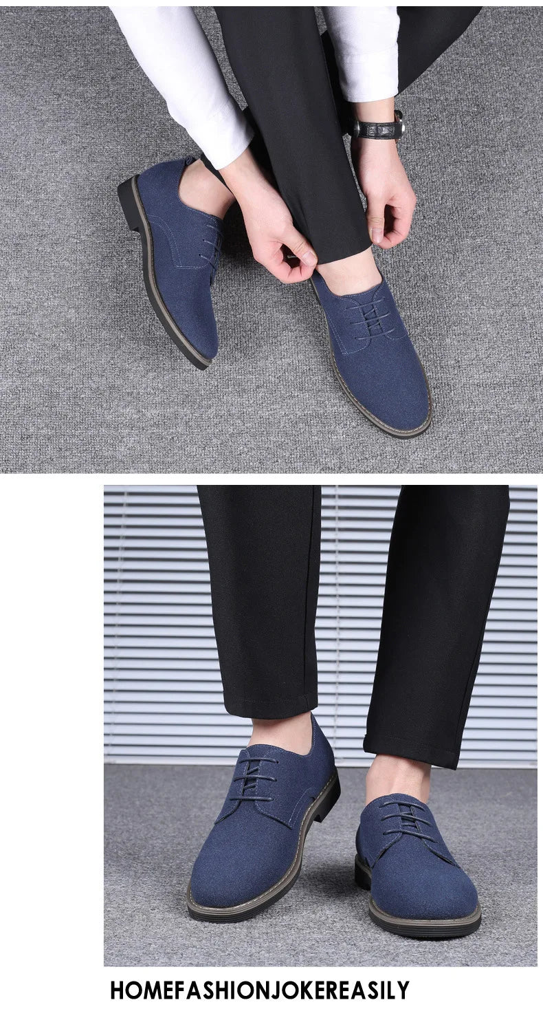 Summer Mens Dress Shoes Suede Man Oxford Shoes Large Sizes Flats Classic Men Sneakers Comfortable 2025 New Zapatillas De Deporte