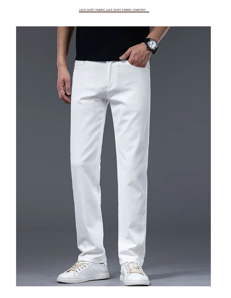 2026 Y2k Pants Men Thin Lyocell Spring Summer Classic Korean Youthful Vitality Men's  Jeans Lightweight Stretch Trousers