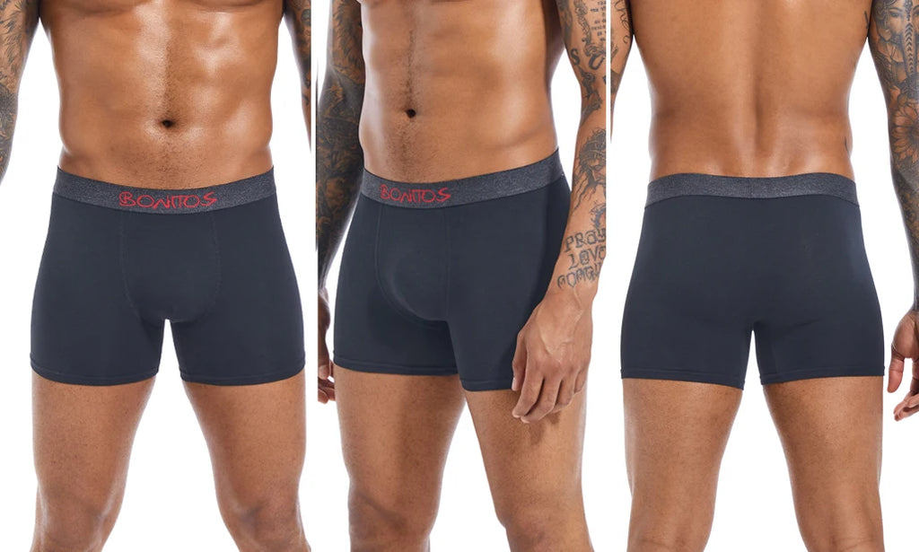 5pcs Men's Panties Cotton Boxer Briefs Letter Elastic Band Men Underpants Classic Solid Color Boxers Underwear For Man BONITOS