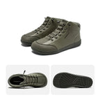 HOBIBEAR Mid-Top Barefoot Shoes Unisex Wide Toe Minimalist Ankle Boots Artificial Leather Outdoor Non-Slip Sneaker