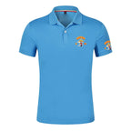 MC Bandidos Men's Fitness Casual Sports Gym Running Sports Elastic Short-sleeved Polo Shirt Lapel Men's Slim Fit V-Neck T-shirt