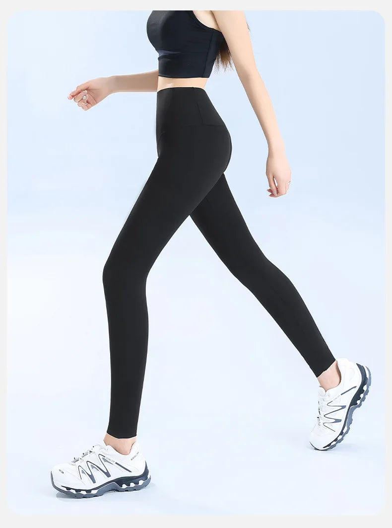 Ice Silk Shark Leggings Women High Waist Tummy Control Yoga Pants Buttery Soft Push Up Summer Thin Breathable Jeggings Workout
