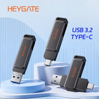 HEYGATE USB 3.2 Type-C Dual Interface OTG U Disk 150MB/s Fast Transfer Flash Drive Memory Stick For Android Smartphone Notebook