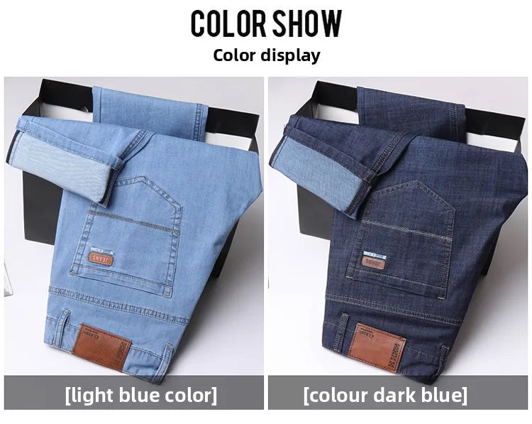2026  New In Summer Thin Jeans Men's Loose Lightweight High Quality Straight Trendy Versatile Long Pants
