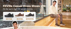 FitVille Wide Diabetic Shoes Dress Business Formal Casual Shoes for Men Slip on Walking Footwear Easy Wear Swollen Feet Comfort