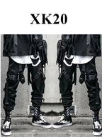 Y2K Joggers Cargo Pants For Men Casual Hip Hop Pocket Male Trousers Sweatpants Street Ribbons Techwear White Pant Pantalon Homme