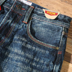 22oz Heavyweight 100% Cotton Washed Men's Selvedge Denim Jeans Taiwan Hand-spun Yarn Plant-dyed Standard Straight Fit Pants 5KM