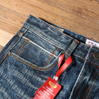 22oz Heavyweight 100% Cotton Washed Men's Selvedge Denim Jeans Taiwan Hand-spun Yarn Plant-dyed Standard Straight Fit Pants 5KM