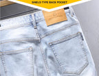 Spring and Autumn New Fashion Trend Solid Color Straight Stretch Denim Pants Men Slim Breathable High Quality Small Foot Pants