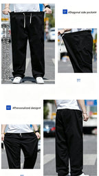 Men's Summer Workwear Pants Plus Size Loose Straight Leg Casual Trousers XL-8XL Big and Tall Large Summer Pants Asian Size