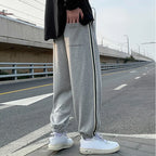 Trousers Hip-hop Wide Leg Sweatpants For Men Summer Stylish Training Cotton Loose Elastic Y2k Casual Baggy Male Sweat Pants L
