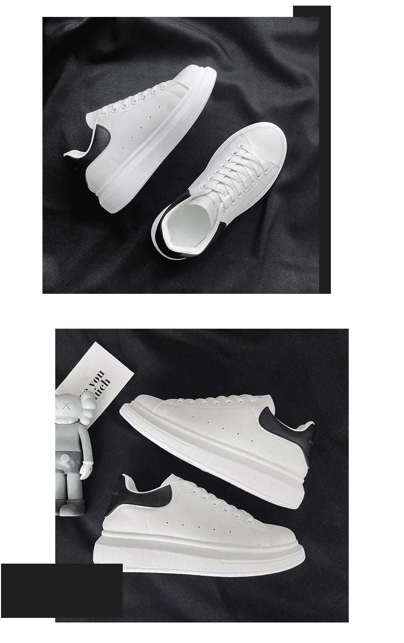 Men's breathable lightweight white shoes spring summer soft-sole comfort walking casual shoes fashion student sports baord shoes
