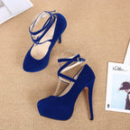 Summer New European American Fashion Cross Ankle Strap High Heels For Women Night Club Party Dress Shoes Comfortable Elegant
