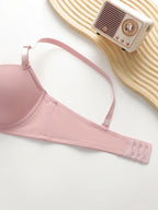 New Hot Selling Solid Color Daily 2-piece Set with Steel Rim push up Bra for Women Underwear Set J2611