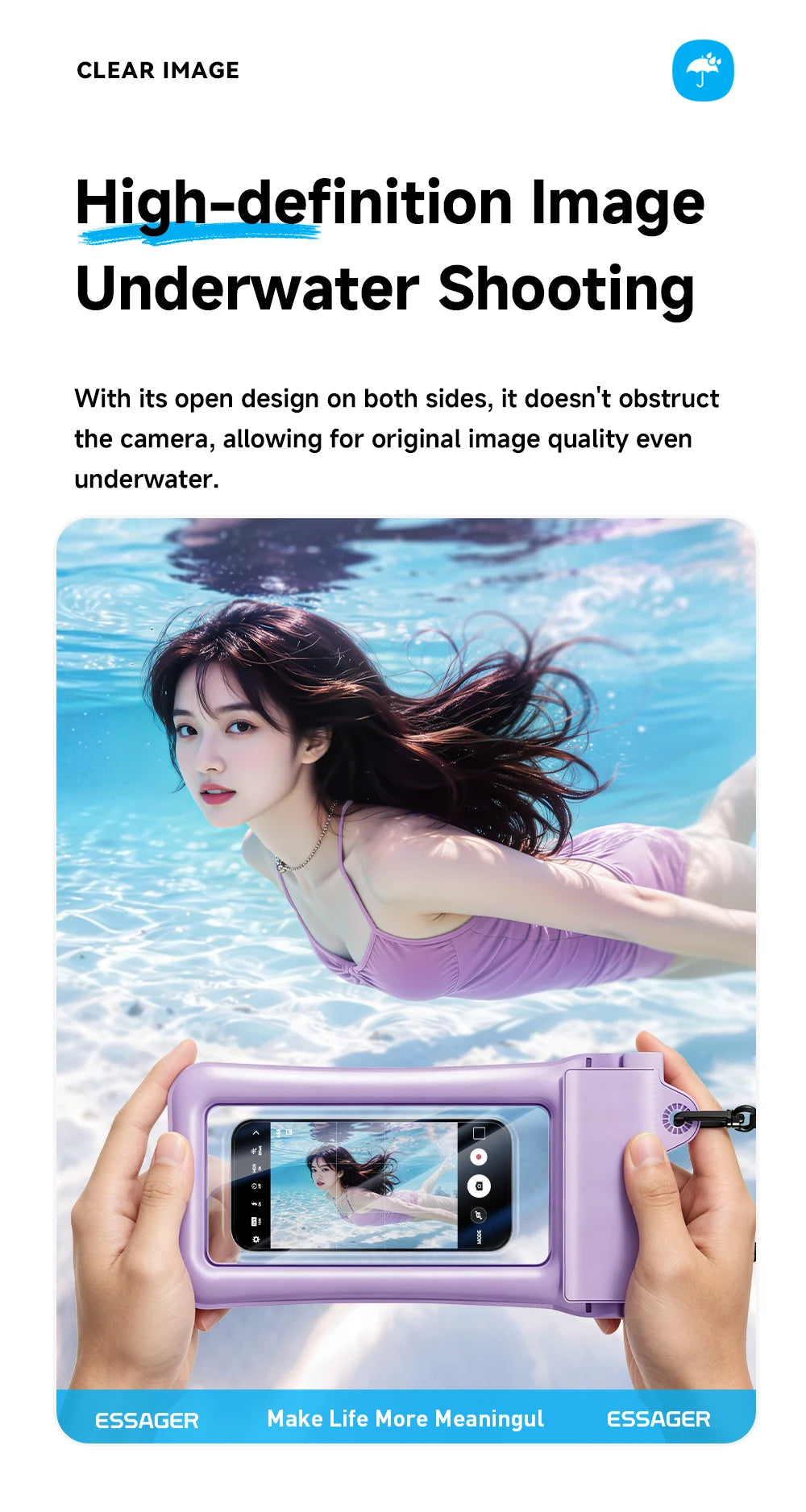 Essager Waterproof Phone Case Swimming Bag IPX8 Floating Bag Protect Pouch Cover For Phone Water Sports For iPhone Huawei Xiaomi
