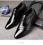 Mens Black Genuine Leather Cap Toe Lace Up Formal Business Office Groom Wedding Daily Wear Dress Shoes British Style Fashion