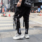 Y2K Joggers Cargo Pants For Men Casual Hip Hop Pocket Male Trousers Sweatpants Street Ribbons Techwear White Pant Pantalon Homme