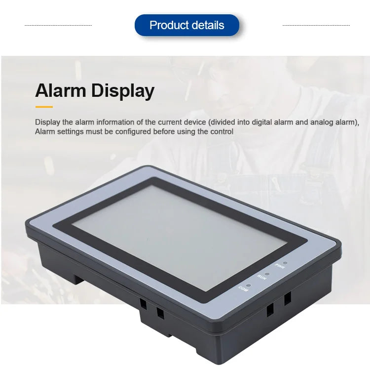 Huaqingjun 4.3 Inch LCD Touch Screen Ethernet RS485 232 Communication DC19-30V LAN RJ45 HMI for PLC