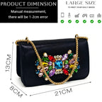 Venus Chan 2026 Luxury Italian Dark Black Rhinestone Peep Toe High Heels & Matching Bag for Women - Elegant Sandals