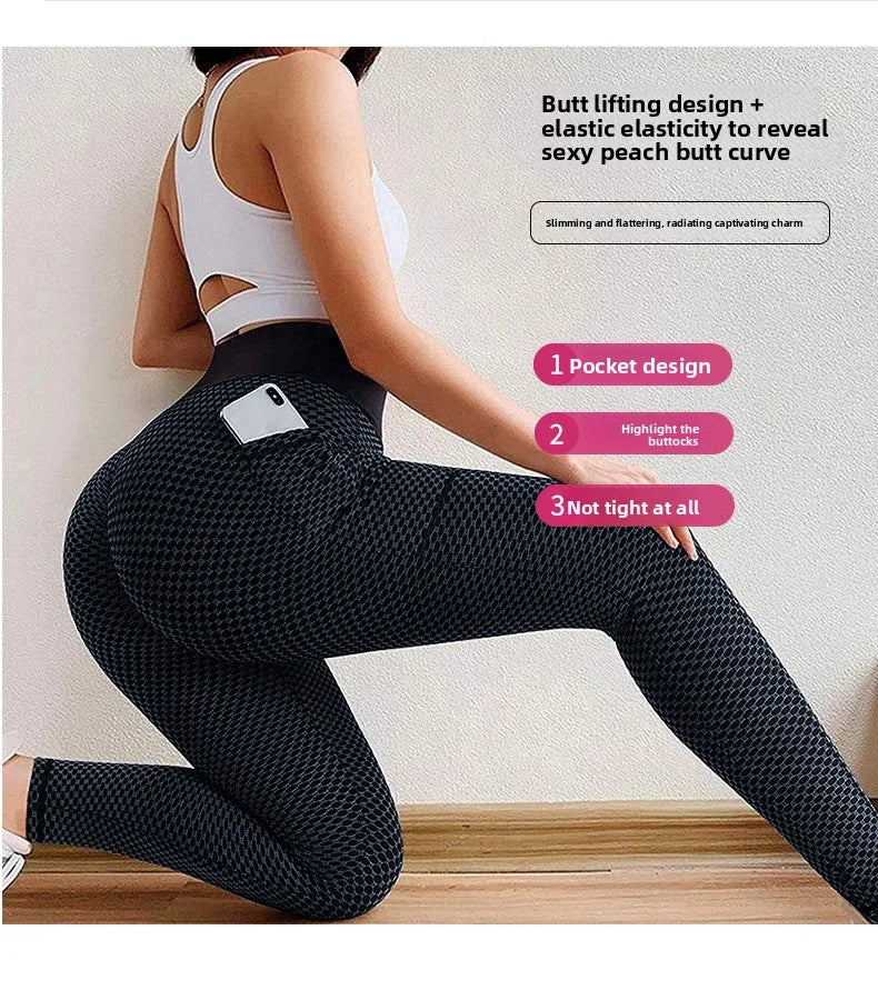 High Waist Yoga Pants with Pockets for Women Plus Size Tummy Control Gym Running Workout Butt Lifting Compression Leggings