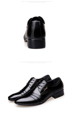 Mens Black Genuine Leather Cap Toe Lace Up Formal Business Office Groom Wedding Daily Wear Dress Shoes British Style Fashion