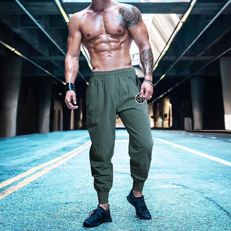 Men's Casual Trend Sweatpants Running Pants Summer Quick Dry Jogging Pants Gym Fitness Training Trackpants Bodybuilding Trousers