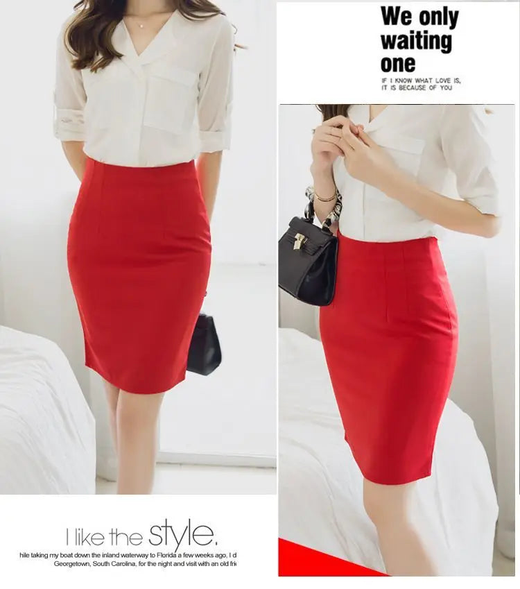 Ladies Casual Simplicity Elegant Trend New Style Summer High Waisted Hip Hugging Skirt Black Short Skirt Fashion Trend