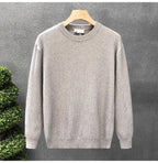 Korean Style Men's Sweater Vertical Stripes Round Neck Pullovers High Quality Inner Soft Knitted Fashion Versatile Undershirt