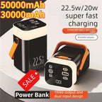 50000mAh 30000mAh Power Bank PD 20W Fast Charging for IPhone Laptop Samsung Xiaomi Portable Large Battery Capacity Power Station