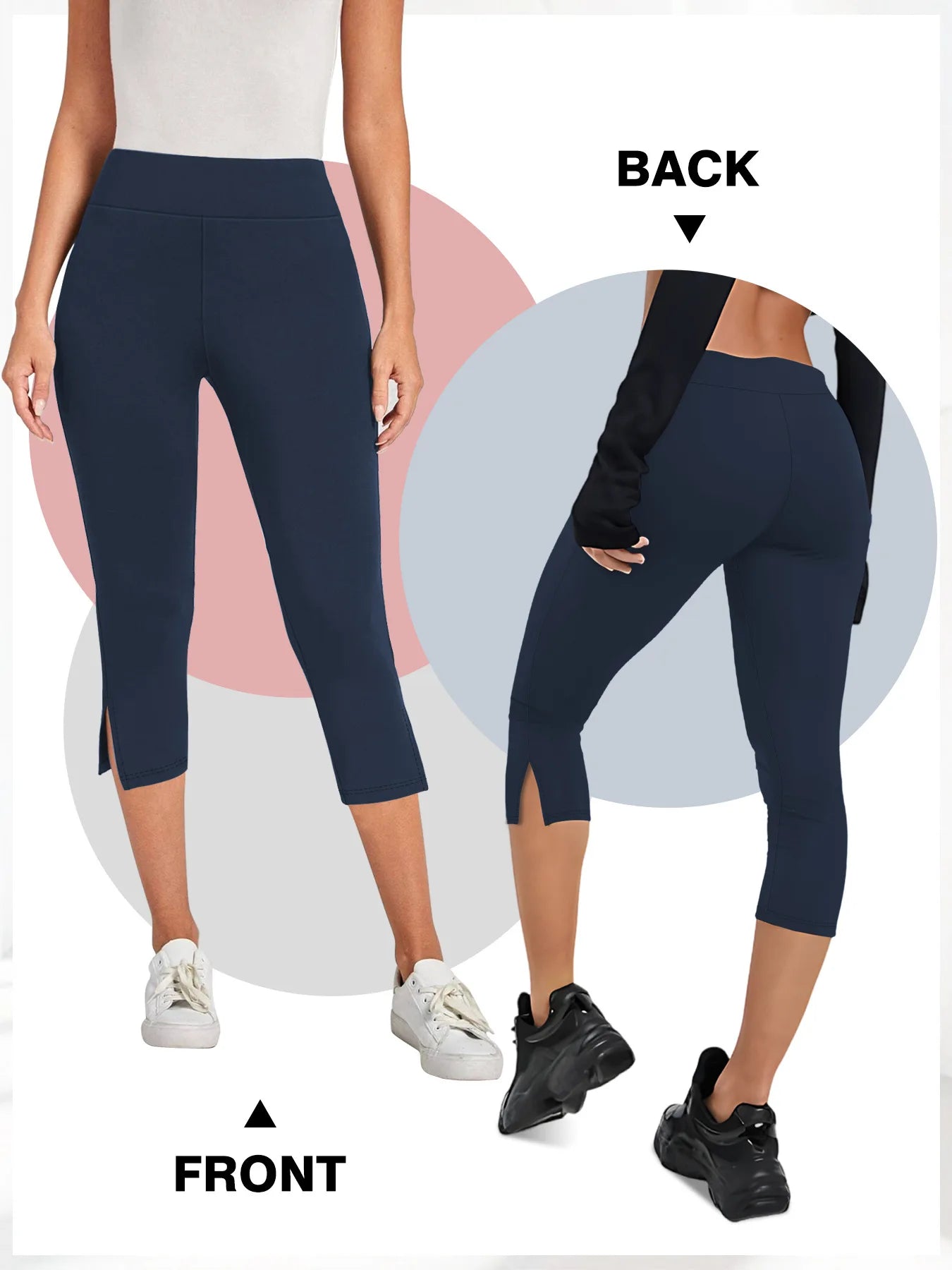 Women's High-Waisted Seven-Point Leggings Summer Thin Stretchy Fitness Sports Yoga Pants Wearable Outdoor
